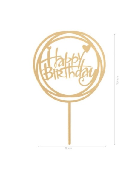 CAKE TOPER HAPPY BIRTHDAY - DEKORA