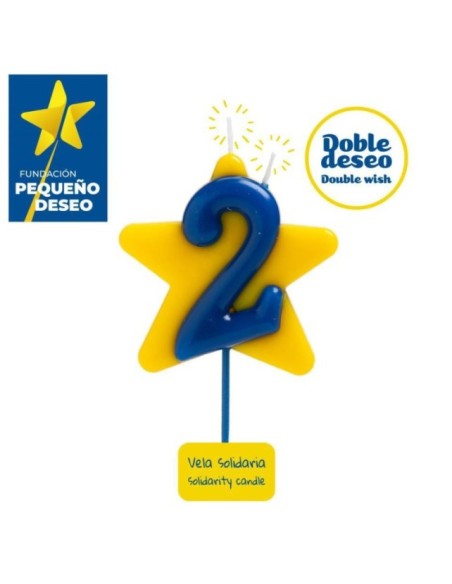 VELA SOLIDARIA DOBLE DESEO NÚMERO 2 - DEKORA