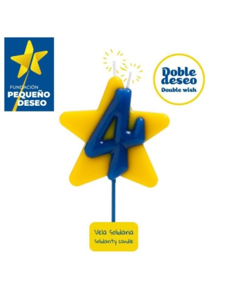VELA SOLIDARIA DOBLE DESEO NÚMERO 4 - DEKORA