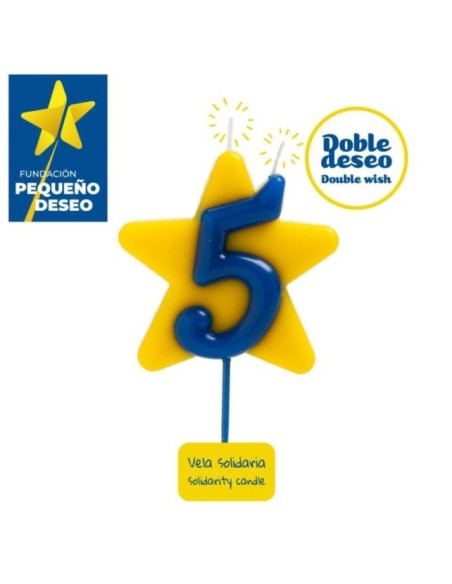 VELA SOLIDARIA DOBLE DESEO NÚMERO 5 - DEKORA