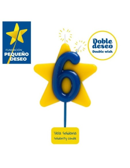 VELA SOLIDARIA DOBLE DESEO NÚMERO 6 - DEKORA