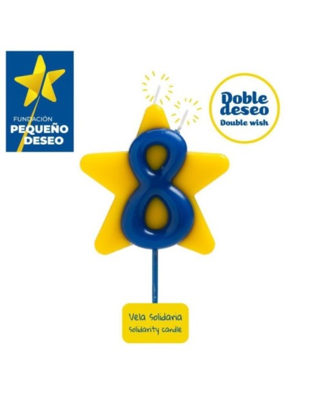 VELA SOLIDARIA DOBLE DESEO NÚMERO 8 - DEKORA