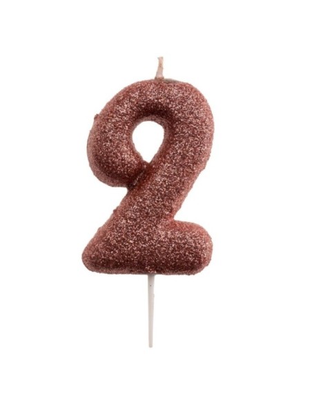 VELA PURPURINA ORO ROSA NÚMERO 2 - DEKORA