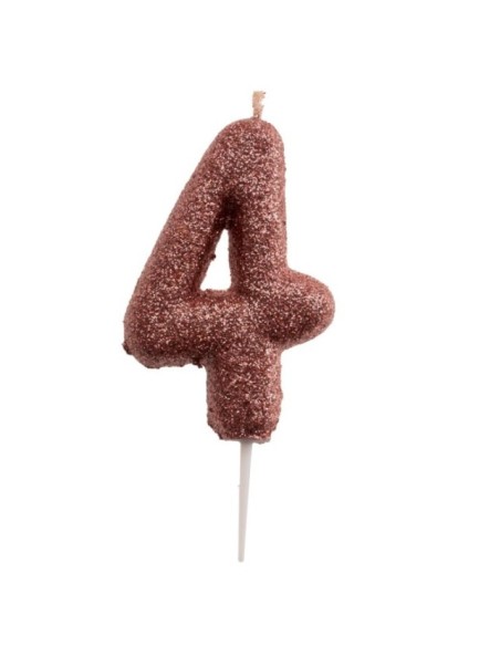 VELA PURPURINA ORO ROSA NÚMERO 4 - DEKORA