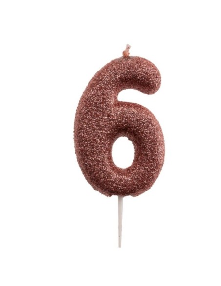 VELA PURPURINA ORO ROSA NÚMERO 6 - DEKORA