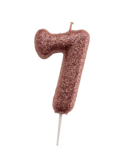 VELA PURPURINA ORO ROSA NÚMERO 7 - DEKORA