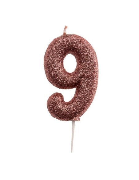 VELA PURPURINA ORO ROSA NÚMERO 9 - DEKORA