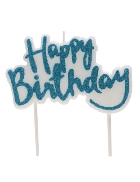 VELA PURPURINA AZUL "HAPPY BIRTHDAY" - DEKORA