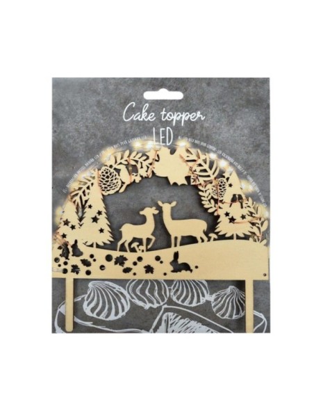 TOPPER NAVIDAD MADERA LED -  SCRAPCOOKING